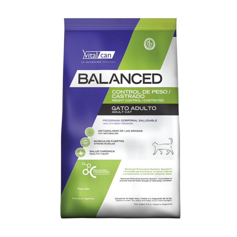 [VIT007] Balanced Gato Control Peso/Castrado. All Ages X 7,5Kg