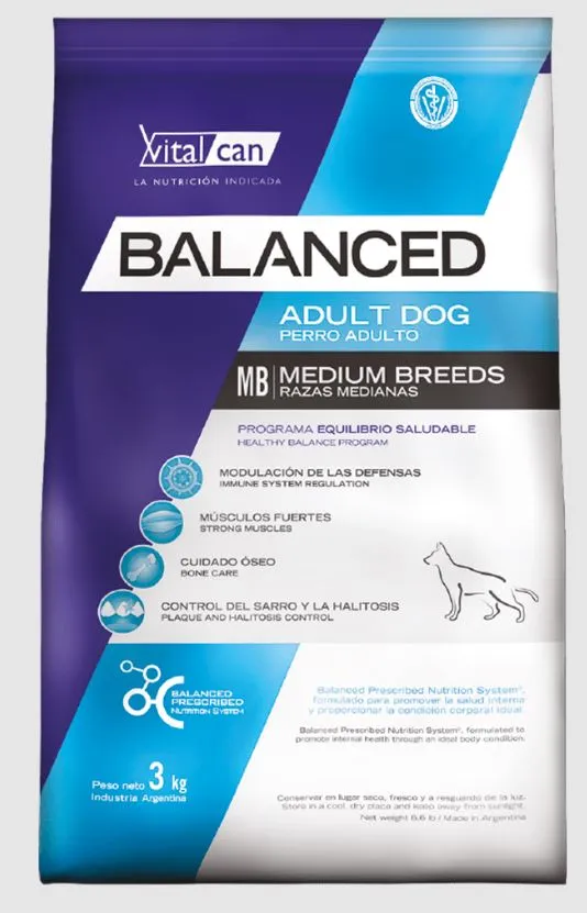 [VIT025] Balanced Perro Adulto Raza Mediana X 12Kg