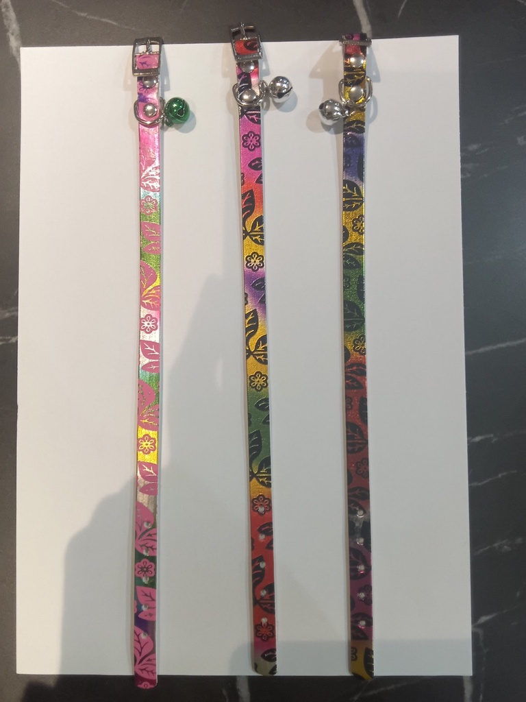[ACC678] Collar Gato Flores Tornasol