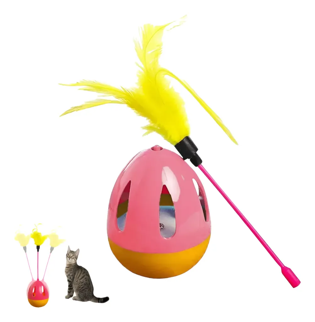[JUG1407] Juguete Gato Base Pluma Cascab