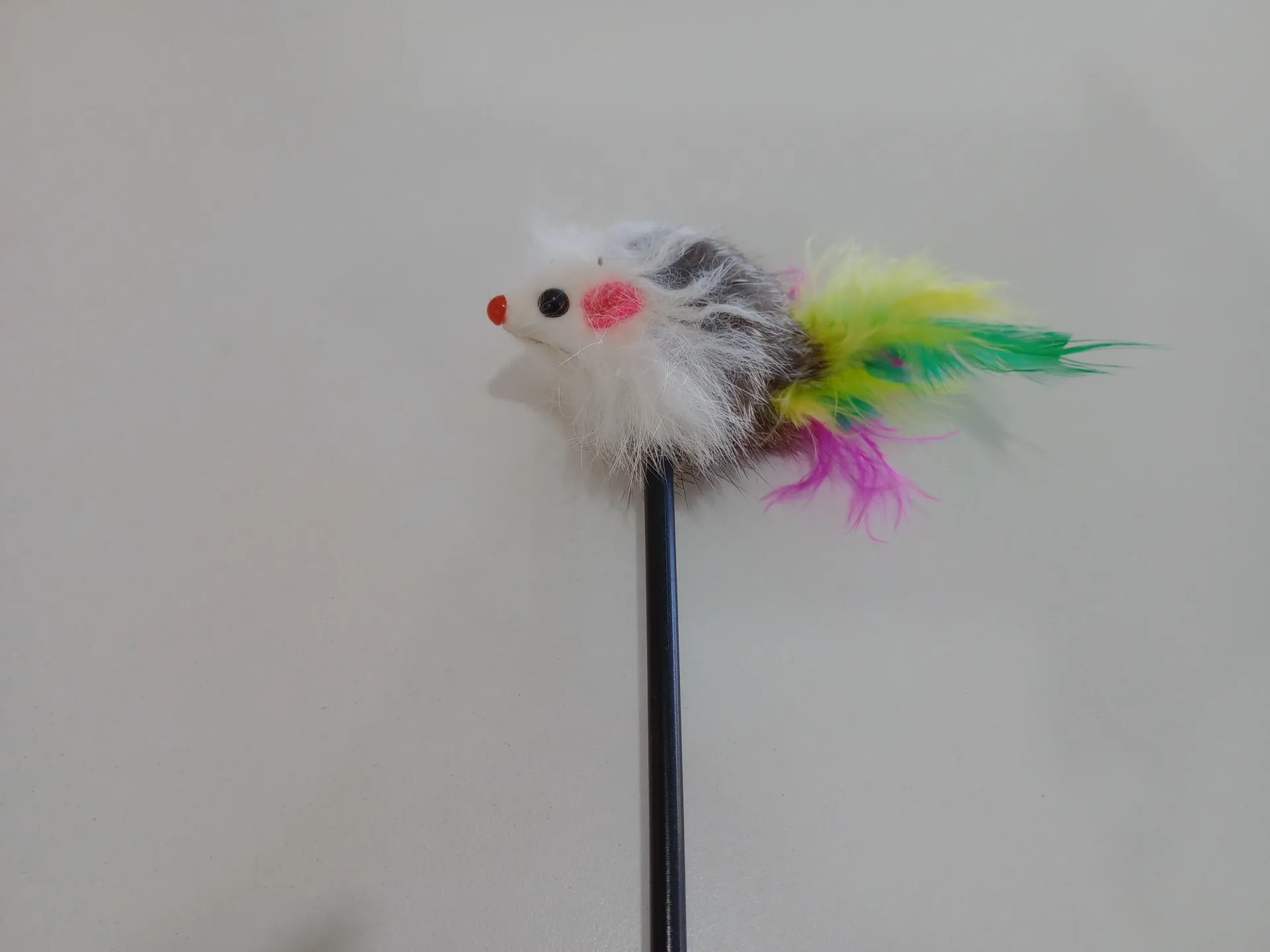 [JUG065] Juguete Gato Varita C/ Plumas Color