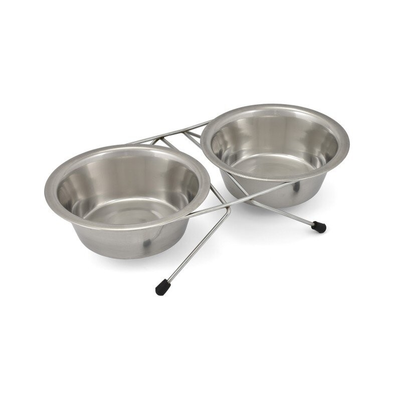 Set Comederos Acero Inox X 2