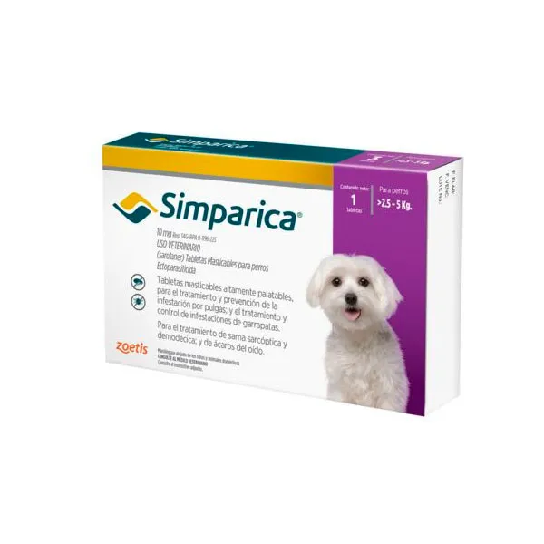 Simparica 10Mg / 2,5 a 5Kg