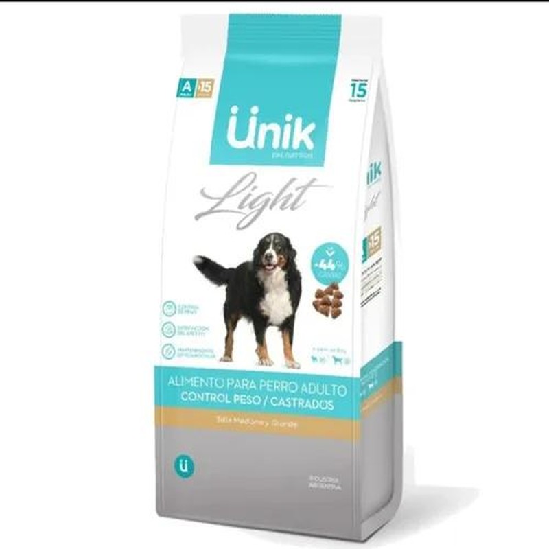 [UNIK016] Unik Perro Adulto Talla Med/Gr Control Peso/Castrado X 15Kg+2Kg
