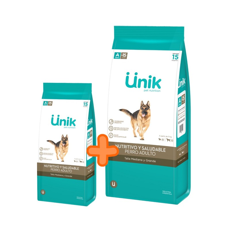 [UNIK035] Unik Perro Adulto Talla Mediano/Grande X 15Kg+2Kg