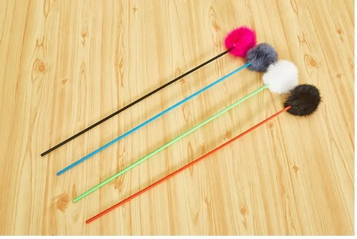 [JUG095] Juguete Gato Varita De Plástico C/Pompon